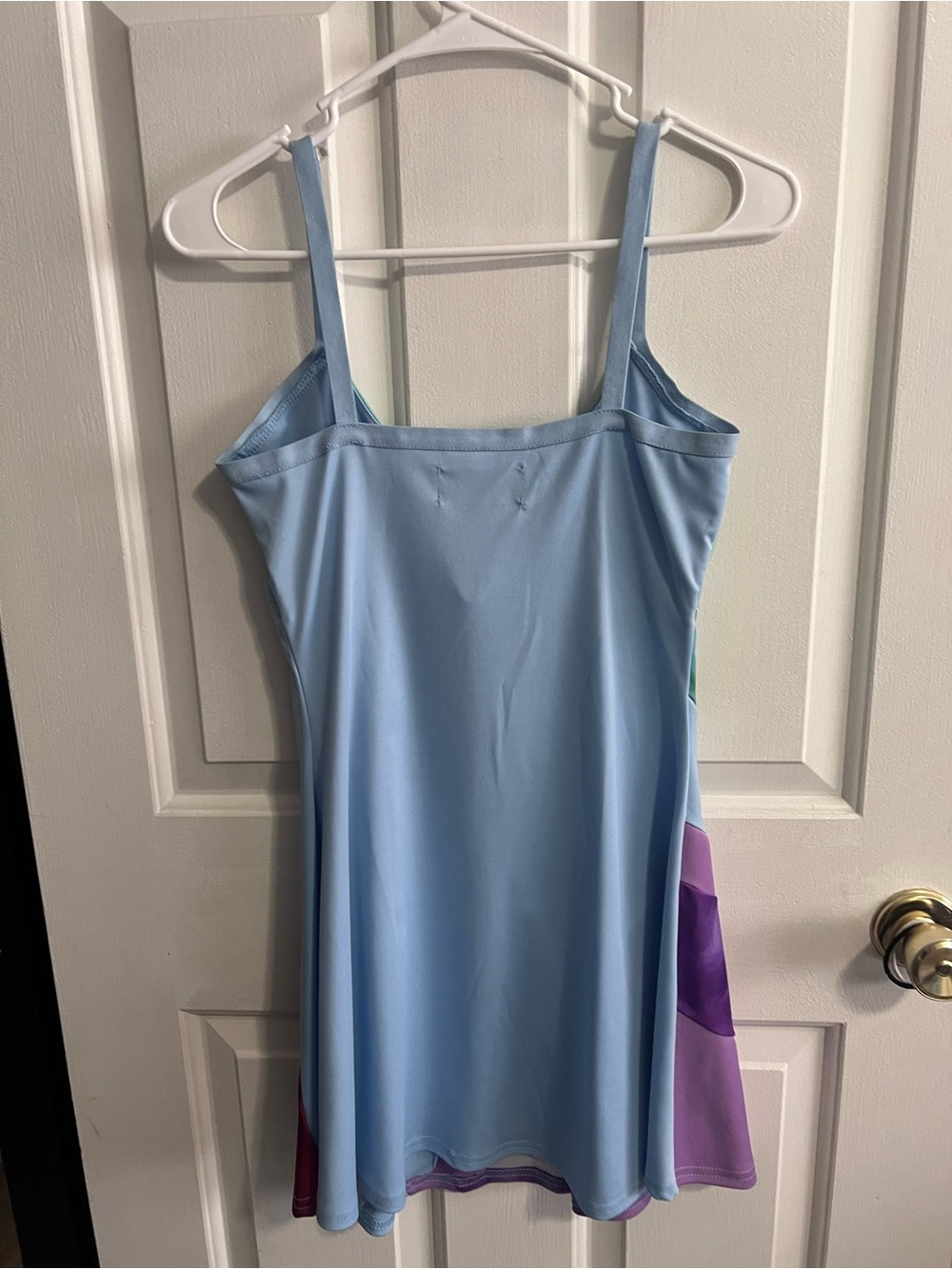Cider Pastel Blue & Mint Green Satin Slip Dress - Picture 2 of 3